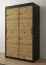 Kleiderschrank mit edlen Design Mulhacen 47, Farbe: Schwarz matt / Eiche Artisan - Abmessungen: 200 x 120 x 62 cm (H x B x T), mit 5 Fächern