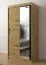 Eleganter Kleiderschrank mit fünf Fächern Mulhacen 79, Farbe: Eiche Artisan / Schwarz matt - Abmessungen: 200 x 120 x 62 cm (H x B x T), mit genügend Stauraum