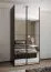 Kleiderschrank / Schiebetürenschrank | 6 Einlegeböden | 6 Fächer | 2 Kleiderstangen | 245,5 x 100 x 64 cm | 2 Schiebetüren | Farbe: Schwarz | Soft-Close
