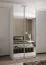 Kleiderschrank / Schiebetürenschrank | 245,5 x 120 x 64 cm | 6 Fächer | 6 Einlegeböden | 2 Kleiderstangen | 2 Schiebetüren | Farbe: Weiß | Soft-Close