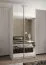 Kleiderschrank / Schiebetürenschrank | 245,5 x 120 x 64 cm | 6 Fächer | Soft-Close | 6 Einlegeböden | 2 Kleiderstangen | 2 Schiebetüren | Farbe: Weiß