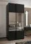 Kleiderschrank / Schiebetürenschrank | 2 Kleiderstangen | 245,5 x 110 x 64 cm | 6 Fächer | Spiegel | Soft-Close | 2 Schiebetüren | Farbe: Schwarz
