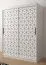 Eleganter Kleiderschrank mit modernen Design Dom 52, Farbe: Weiß matt - Abmessungen: 200 x 150 x 62 cm (H x B x T), mit fünf Fächern und zwei Kleiderstangen