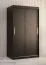 Stylischer Kleiderschrank Liskamm 04, Farbe: Schwarz matt - Abmessungen: 200 x 100 x 62 cm (H x B x T), mit fünf Fächern