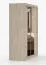Kleiderschrank / Schiebetürenschrank | Bucegi  06 | Eiche | Spiegel | 2 Türen | Griffe: Aluminium | 6 Fächer | Kleiderstange | 200 x 150 x 61 cm