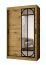 Schiebetürenschrank / Kleiderschrank | Farbe: Eiche Artisan | 2 Kleiderstangen | 5 Fächer | dekorative Spiegeltür | 120 x 62 x 200 cm | Moderne Details