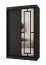Kleiderschrank / Schiebetürenschrank | Schwarz Matt | 5 Fächer | 2 Kleiderstangen | hochwertig Verarbeitet | 120 x 62 x 200 cm | dekorative Spiegeltür