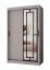 Kleiderschrank / Schiebetürenschrank | Kaschmir | 5 Fächer | 2 Kleiderstangen | hochwertig Verarbeitet | 120 x 62 x 200 cm | dekorative Spiegeltür