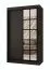 Schiebetürenschrank | Schwarz Matt | 5 Fächer | 2 Kleiderstangen | hochwertig Verarbeitet | 120 x 62 x 200 cm | Kleiderschrank | Spiegeltür | modernes Design