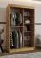 Kleiderschrank | 1 Spiegeltür | Farbe: Eiche Artisan | 120 x 62 x 200 cm | 2 Kleiderstangen | zuverlässiges Gleitsysteme | 5 Fächer | Moderne Details