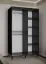 Schiebetürenschrank im schlichten Design Jotunheimen 256, Farbe: Schwarz - Abmessungen: 208 x 120,5 x 62 cm (H x B x T)