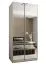 Kleiderschrank / Schiebetürenschrank | 245,5 x 120 x 64 cm | 6 Fächer | Soft-Close | 6 Einlegeböden | 2 Kleiderstangen | 2 Schiebetüren | Farbe: Weiß