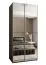 Kleiderschrank / Schiebetürenschrank | 2 Schiebetüren | 2 Kleiderstangen | 245,5 x 120 x 64 cm | 6 Fächer | 6 Einlegeböden | Farbe: Schwarz | Soft-Close