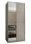 Kleiderschrank / Schiebetürenschrank | 245,5 x 110 x 64 cm | 6 Fächer | 2 Kleiderstangen | Soft-Close | 2 Schiebetüren | Spiegel | Farbe: Kaschmir