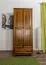Kleiderschrank | 2 Drehtüren | 1 Schublade | 4 Fächer | mit Kleiderstange | 80 cm breit | Massivholz | Farbe: Eiche Abbildung