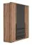195 cm breiter Kleiderschrank mit 4 Türen, 5 Fächern und 3 Schubladen | Farbe: Eiche | Tiefe: 56 cm Abbildung