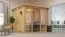 Sauna "Druna" SET mit bronzierter Tür, Glasfront und Kranz - Farbe: Natur, Ofen BIO 9 kW - 240,5 x 248 x 202 cm (B x T x H)