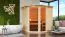 Sauna "Bjarki 2" SET mit bronzierter Tür und Kranz  mit Ofen 9 kW - 210 x 184 x 202 cm (B x T x H)