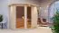 Sauna "Bjarki 1" SET mit bronzierter Tür und Kranz mit Ofen 9 kW - 210 x 165 x 202 cm (B x T x H)