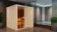 Sauna "Aleksi" SET mit Ofen externe Steuerung easy 9 kW Edelstahl - 196 x 196 x 198 cm (B x T x H)