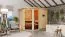 Sauna "Bjarki 3" SET mit bronzierter Tür und Kranz  mit Ofen externe Steuerung easy 9 kW Edelstahl - 245 x 210 x 202 cm (B x T x H)