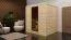 Sauna "Jonna" SET mit graphitfarbener Tür - Farbe: Natur, Ofen 9kW - 196 x 196 x 200 cm (B x T x H)