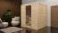 Sauna "Jonna" SET mit Klarglastür & Ofen 9 kW - 196 x 196 x 200 cm (B x T x H)
