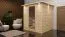 Sauna "Jonna" SET mit Klarglastür, Kranz & Ofen 9 kW - 224 x 210 x 206 cm (B x T x H)