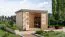 Gartenhaus aus Holz, Fichte naturbelassen/graualuminium, Trapezblechdach, robuste metallverstärkte-Ecken, wartungsarm, Zylinderschloss, 2,98x2,13m