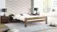 Jugendbett im schlichten Design Llorts 11, Kiefer Vollholz massiv, Farbe: Walnuss - Liegefläche: 120 x 200 cm (B x L)