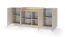 Kommode | Farbe: Beige / Eiche Cremona | 4 Drehtüren | inkl. LED-Beleuchtung | 9 Fächer | 203 x 40 x 83 cm | Push-to-open Funktion | Sideboard | ABS-Kanten
