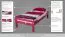 Niedriges Bett für Kinderzimmer / Jugendzimmer "Easy Premium Line" K1/1n, massives Buchenholz, Rosa lackiert, Liegefläche 90 x 200 cm