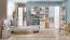 Jugendzimmer - Drehtürenschrank / Kleiderschrank Dennis 02, Farbe: Esche / Weiß - Abmessungen: 188 x 45 x 52 cm (H x B x T)