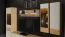 Hängevitrine Gataivai 33, Farbe: Beige Hochglanz / Walnuss - Abmessungen: 115 x 35 x 30 cm (H x B x T)
