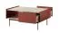 Moderner Couchtisch Cascob 04, 97 x 65 x 45 cm, Keramikrot / Eiche, mit 2 Schubladen und praktischem Fach, ABS-Kanten, stabile Konstruktion, robust