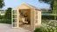 Gartenhaus Zemmer 01 inkl. Fußboden, Naturbelassen - 19 mm Elementgartenhaus, Grundfläche: 4,33 m², Satteldach, Gerätehaus, Doppeltür mit Sicherheitsglas