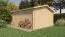 Gartenhaus Wiesentraum 04, Naturbelassen, 34 mm Blockbohlenhaus, Grundfläche 16 m², Satteldach, mit 1 Doppeltür und 1 Einzelfenster