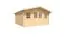 Gartenhaus Wiesencharme 01, Grundfläche 16 m², 44 mm Blockbohlenhaus, Naturbelassen, Satteldach, mit 1 Doppeltür und 2 Einzelfenstern