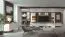 Vitrine Asau 09, Farbe: Kaschmir / Eiche dunkel - Abmessungen: 201 x 45 x 47 cm (H x B x T)