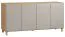 Kommode Nanez 04, Farbe: Eiche / Grau - Abmessungen: 78 x 160 x 47 cm (H x B x T)