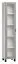 Vitrine Pantanoso 09, Farbe: Weiß / Grau - Abmessungen: 195 x 39 x 40 cm (H x B x T)