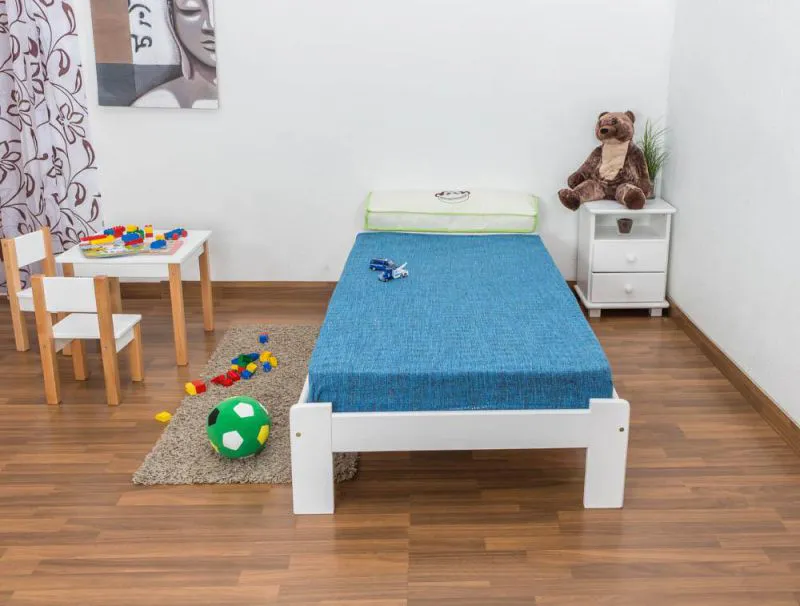 Bett 90 x 200 cm Kiefer Weiß mit Lattenrost Abbildung