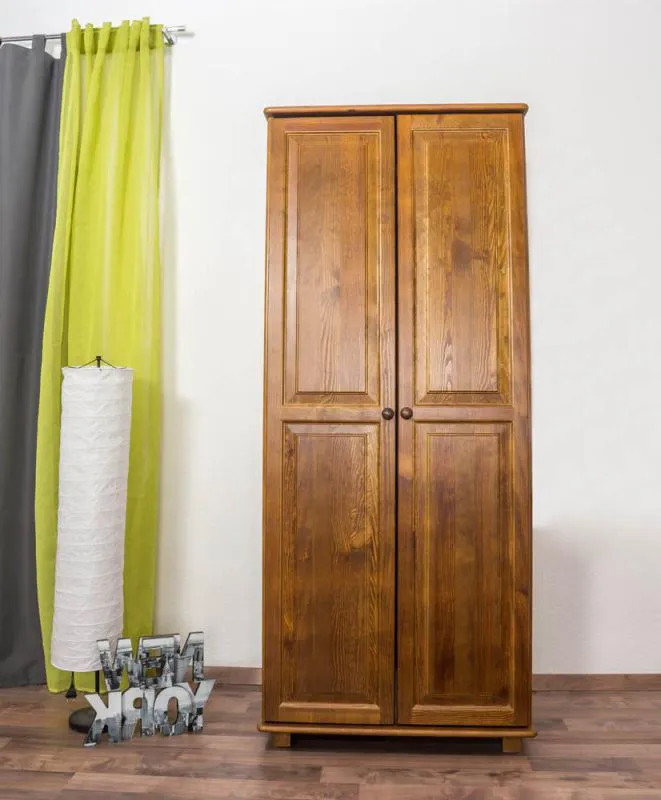 Landhaus-Stil Kiefer-Kleiderschrank, Farbe: Eiche 190x80x60 cm Abbildung