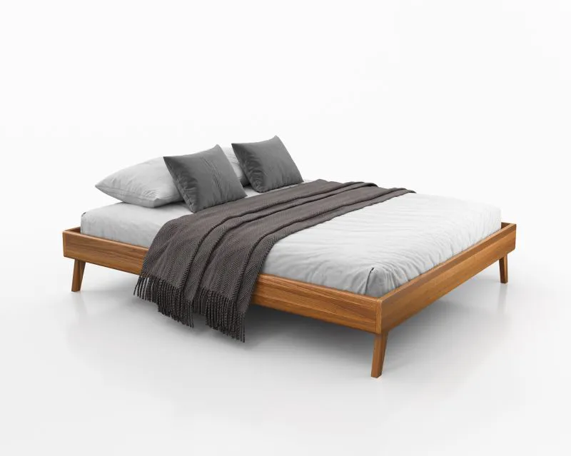 Doppelbett / Gästebett Engordany 11 | Buche Vollholz massiv | lackiert | Liegefläche: 180 x 200 cm | schlichtes Design | Farbe: Eiche Rustikal | hochwertige Verarbeitung