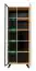 Wohnwand Nordkapp 02, Farbe: Hickory Jackson / Schwarz - Abmessungen: 192 x 320 x 45 cm (H x B x T), mit zwei LED-Bleuchtungen