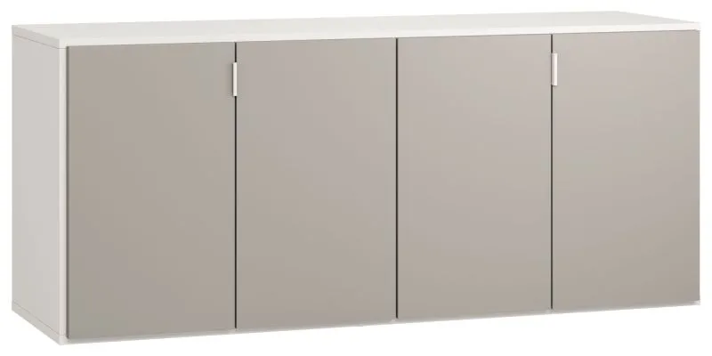 Kommode Bellaco 29, Farbe: Weiß / Grau - Abmessungen: 70 x 160 x 47 cm (H x B x T)