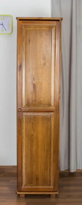 Massivholz-Kleiderschrank Kiefer, Farbe: Eiche 190x47x60 cm Abbildung