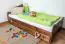 Kinderbett / Jugendbett Kiefer Vollholz massiv nussfarben A11, inkl. Lattenrost - Abmessung 90 x 200 cm