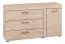 Kommode Decorah 06, Farbe: Eiche hell - Abmessungen: 84 x 146 x 42 cm (H x B x T), mit 1 Tür, 3 Schubladen und 2 Fächern