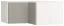Aufsatz für Eckkleiderschrank Bellaco 39, Farbe: Weiß / Grau - Abmessungen: 45 x 102 x 104 cm (H x B x T)